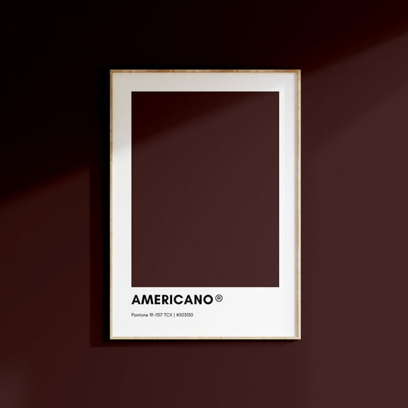 Americano Pantone, Coffee Pantone Print Poster, Brown Pantone Wall Art, Pantone Colors, Pantone Print, Color Swatch Wall Art, Modern Wall Decor, 8x12 UNFRAMED
