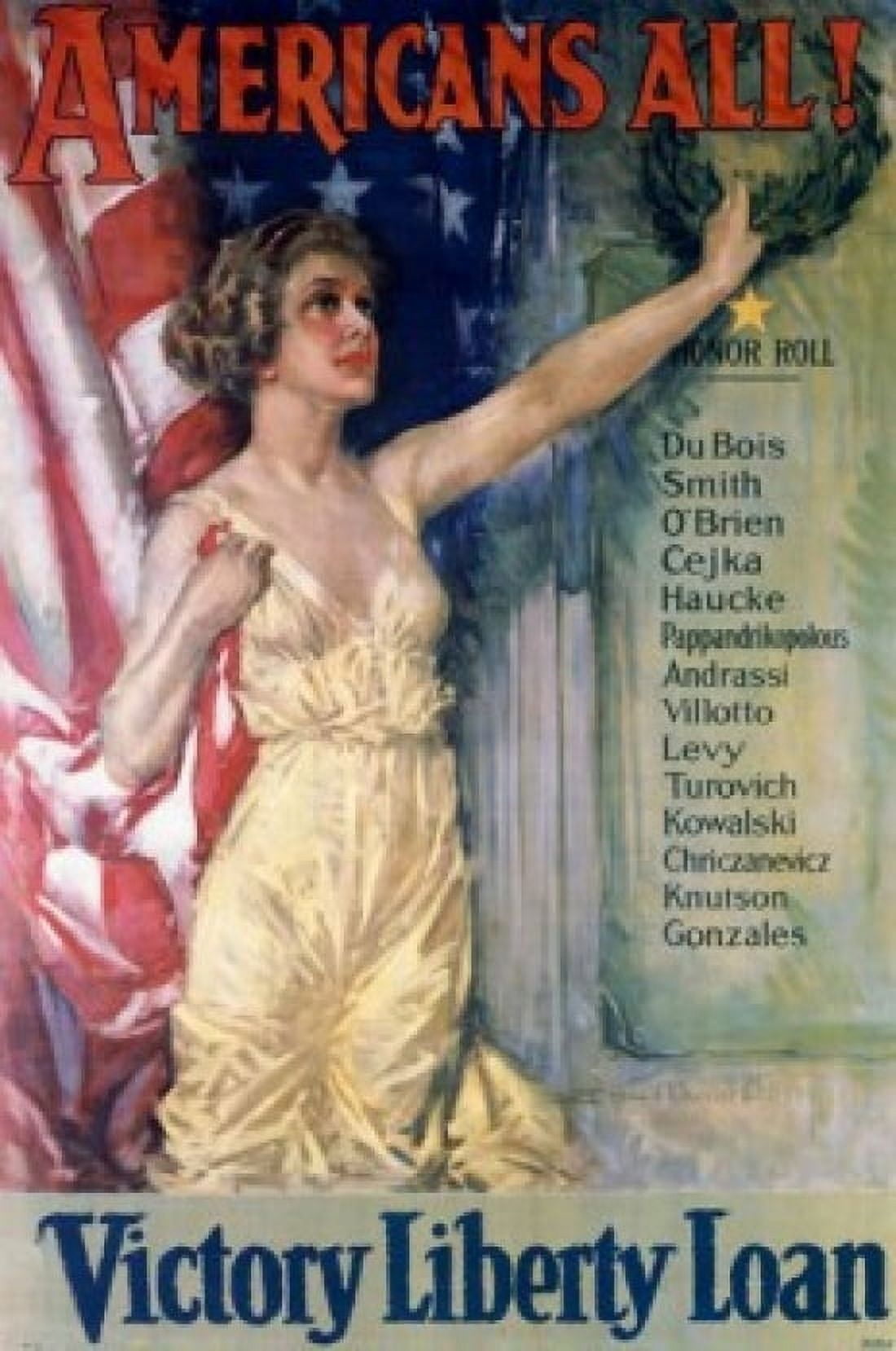 Americans All - Victory Liberty Loan World War I war posters Canvas Art - (24 x 36)