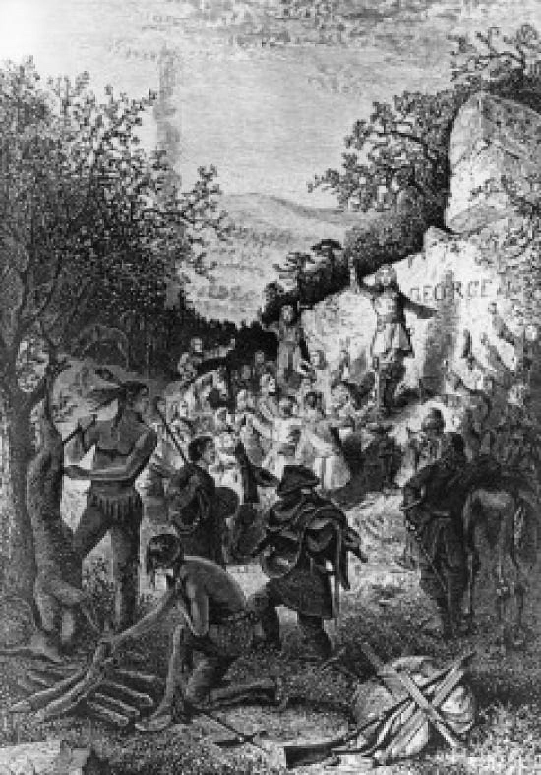 Americans First Mountain Climbers Governor Spotswoods Expedition to the Blue Ridge Mountains by unknown artist 1716 Canvas Art - (18 x 24)