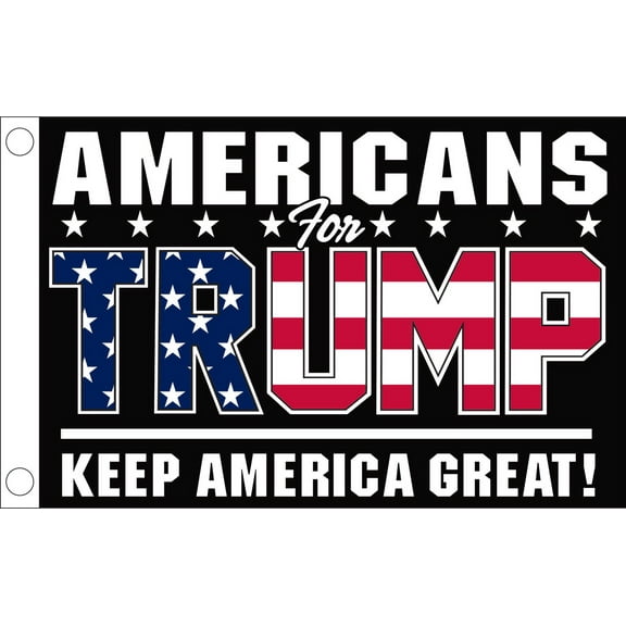 Americans For Trump KAG Keep America Great Black 3'X5' Flag Rough Tex 68D Nylon