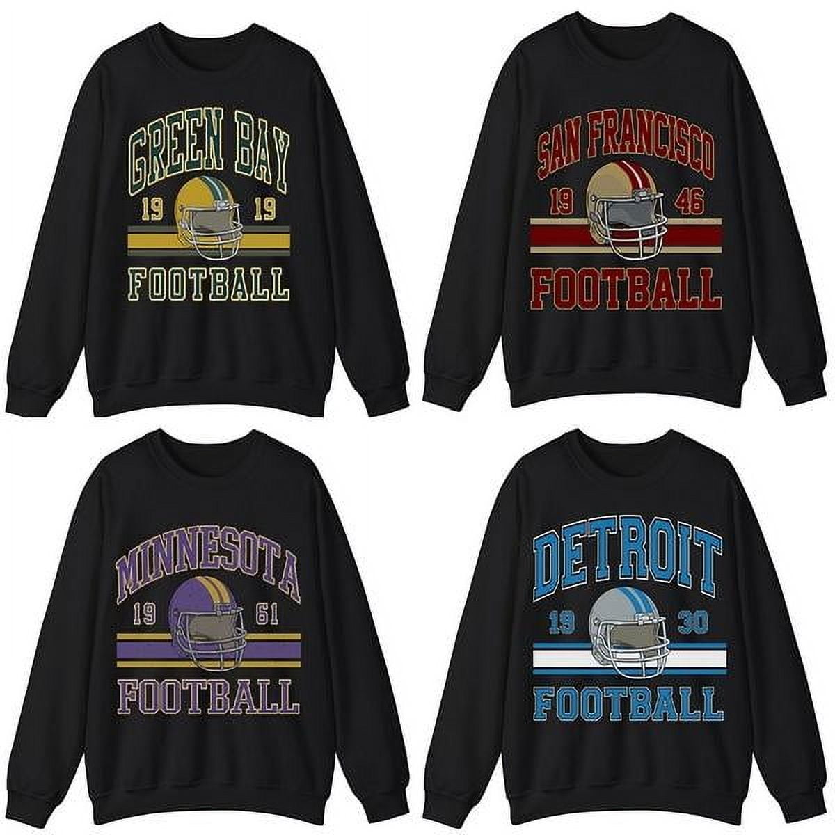 Americans Team Football Sweater. Crewneck Sport Classic Sweat. Black
