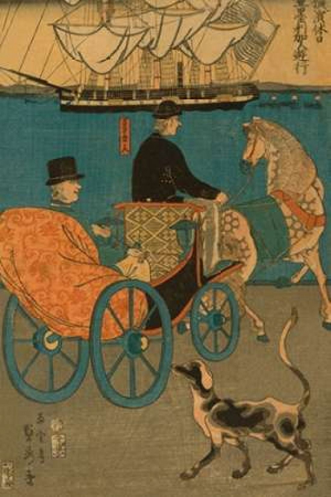 Americans enjoying Sunday in Yokohama (Yokohama kyujitsu Amerikajin yuko) 1861 Canvas Art - Sadahide Utagawa (24 x 36)