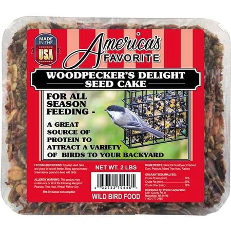 Americas Favorite 2 lbs Woodpeckers Delight Large Seed Cake