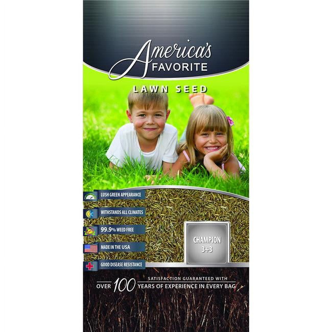 Americas Favorite  25 lbs Champion 3 Plus 3 Tall Fescue Seed, Silver