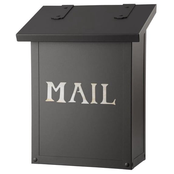 Americas Finest Lighting AF-1-MAIL-TB-CH Classic Vertical Mailbox with Mail Stencil, Champagne - Textured Black