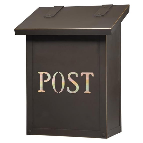 Americas Finest Lighting AF-1-POST-BZ-GI Classic Vertical Mailbox with Post Stencil, Gold Iridescent - Architectural Bronze