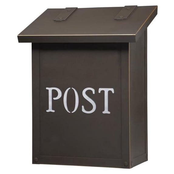Americas Finest Lighting AF-1-POST-BZ-WW Classic Vertical Mailbox with Post Stencil, Wispy White - Architectural Bronze