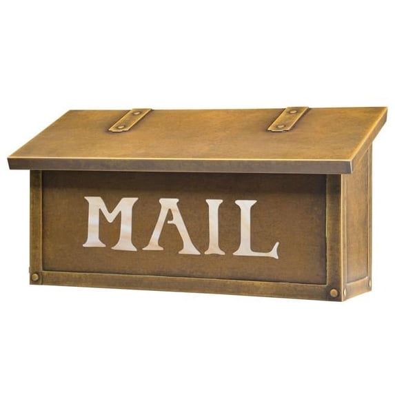 Americas Finest Lighting AF-2-MAIL-WB-HN Classic Horizontal Mailbox with Mail Stencil, Honey - Warm Brass