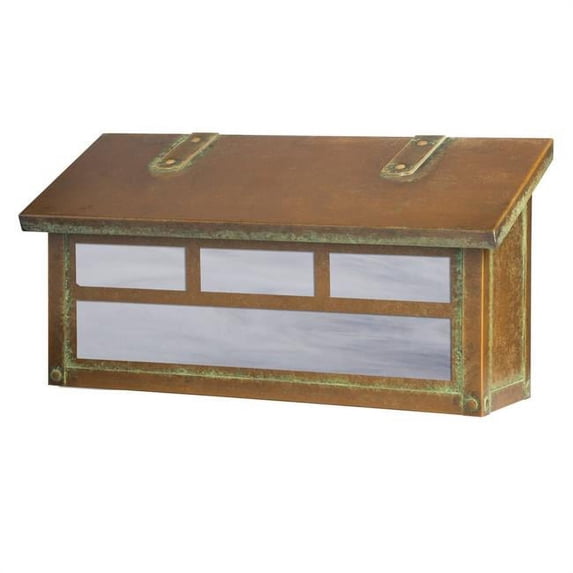 Americas Finest Lighting AF-3032-NV-WW Double T Horizontal Mailbox, Wispy White - New Verde