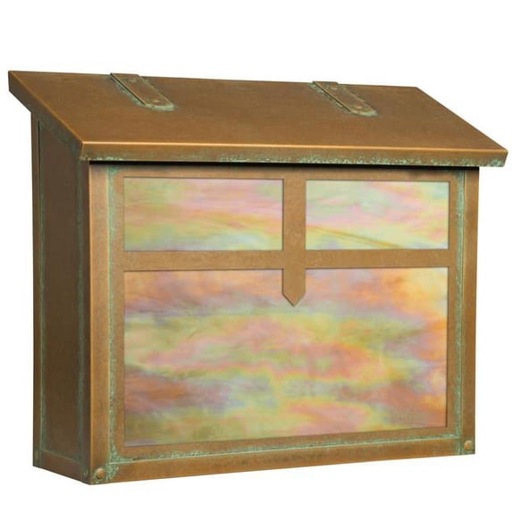Americas Finest Lighting AF-3053-NV-GI Arrow Large Mailbox, Gold Iridescent - New Verde