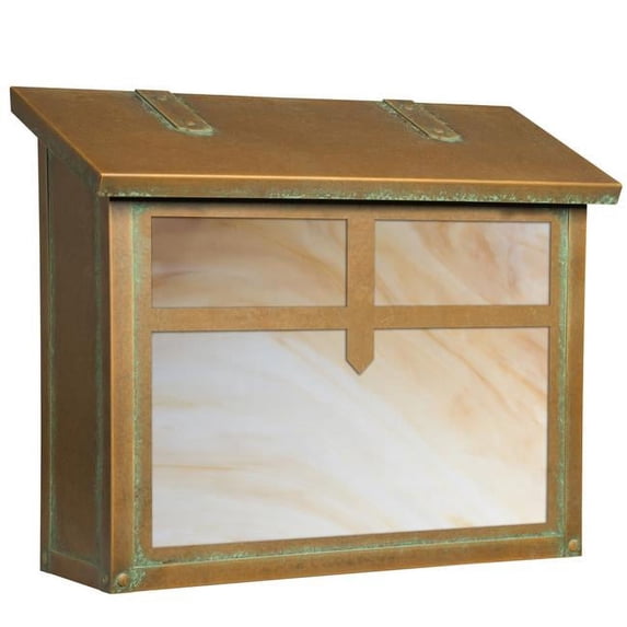 Americas Finest Lighting AF-3053-NV-HN Arrow Large Mailbox, Honey - New Verde