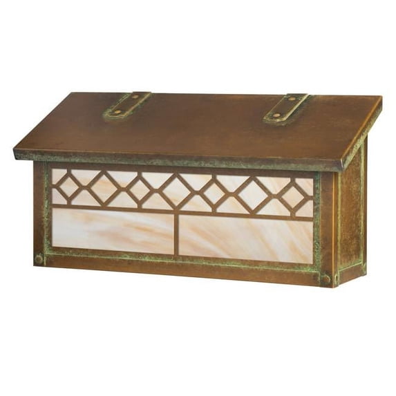 Americas Finest Lighting AF-3072-NV-HN Window 1 Horizontal Mailbox, Honey - New Verde
