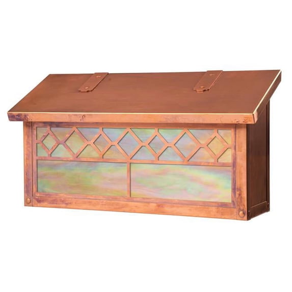 Americas Finest Lighting AF-3072-OP-GI Window 1 Horizontal Mailbox, Gold Iridescent - Old Penny