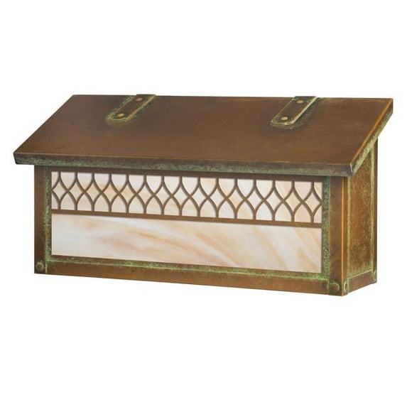 Americas Finest Lighting AF-3102-NV-HN Window 13 Horizontal Mailbox, Honey - New Verde