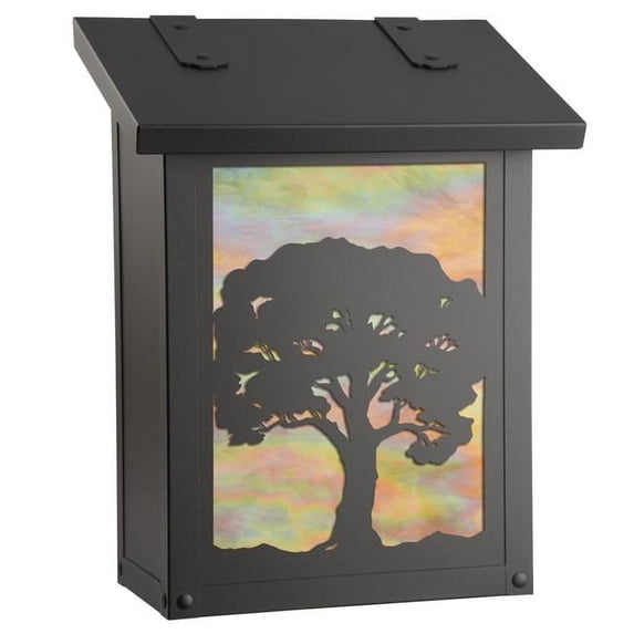 Americas Finest Lighting AF-3121-TB-GI Oak Tree Verical Mailbox, Gold Iridescent - Textured Black