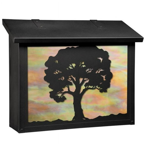 Americas Finest Lighting AF-3123-TB-GI Oak Tree Large Mailbox, Gold Iridescent - Textured Black