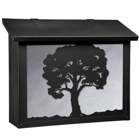 Americas Finest Lighting AF-3123-TB-WW Oak Tree Large Mailbox, Wispy White - Textured Black