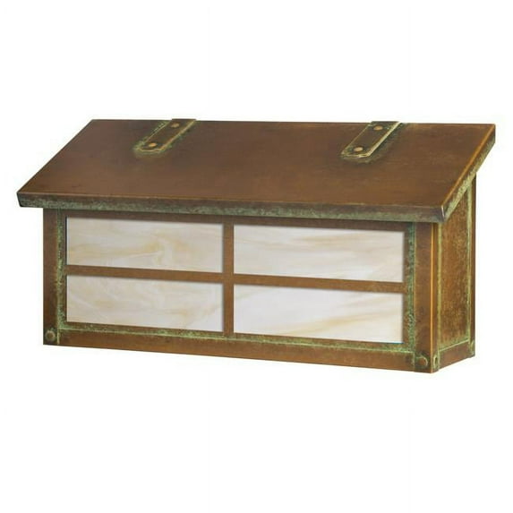 Americas Finest Lighting AF-3132-NV-CH Window 14 Horizontal Mailbox, Champagne - New Verde