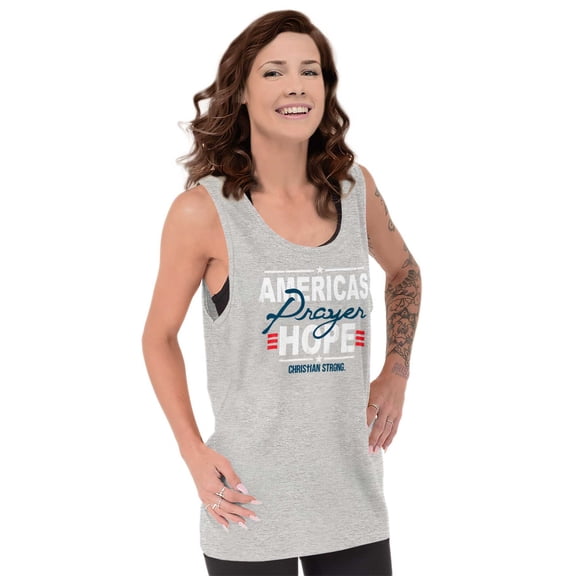 Americas Hope Prayer Christian Womens Plus Size Graphic Tank Top Brisco Brands 2X