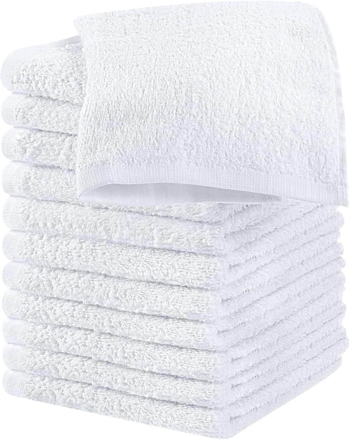 Pack of 40 Americlassic Bar Mop Towels 14x17 White Cotton Blend Terry Cleaning Rags for Kitchen, Bar, Restaurant & Housekeeping
