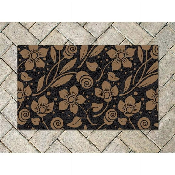 Americo 6316FSB830 Flowers & Swirls Black Printed Mat, Front Runner - 8 x 30 in.