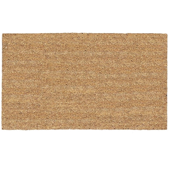 DeCoir Coir Doormat Indoor Plain Style - Heavy Duty, Dirt-Trapping - 16" x 27" Natural Tan