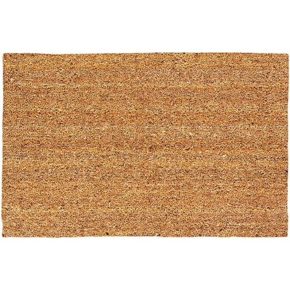 DeCoir Coir Doormat Indoor Plain Style - Heavy Duty, Dirt-Trapping - 16" x 27" Natural Tan