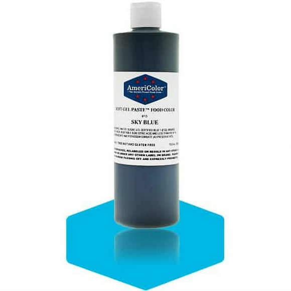 SKY BLUE 13.5 Ounce Soft Gel Paste Food Color H2FSD