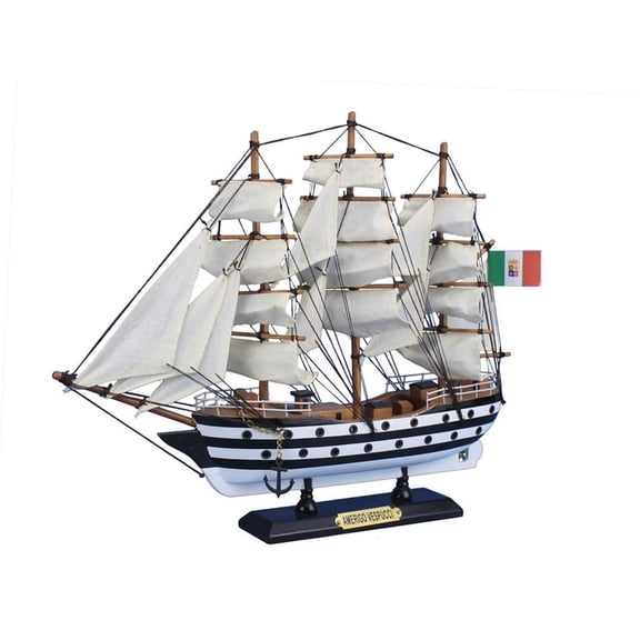 Amerigo Vespucci 15" - Tall Sailing Ship - Wooden Ship In A Bottle