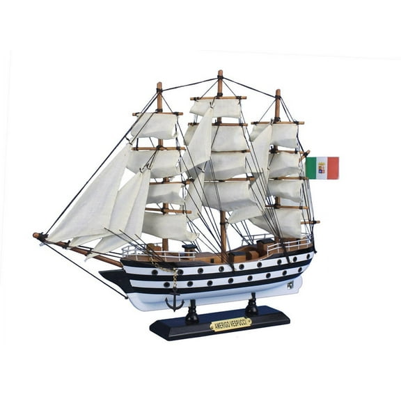Amerigo Vespucci 15" - Tall Sailing Ship - Wooden Ship In A Bottle
