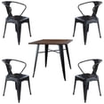 thumbnail image 1 of AmeriHome BSSET32 Loft Glossy Black Metal Dining Set of 5, 1 of 1