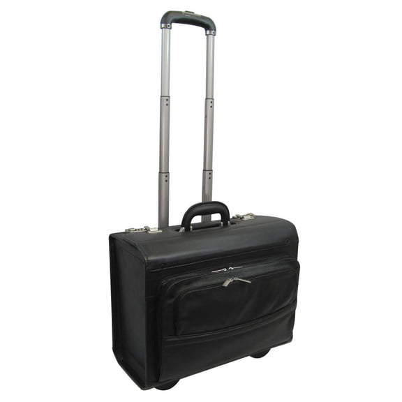 Amerileather 1854-0 Leather Rolling Computer Friendly Catalog Case, Black