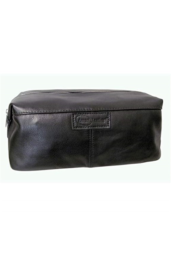 23-0 Amerileather Madison Leather Toiletry Bag, Black