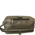 thumbnail image 1 of Amerileather 26-3 Amerileather Leather Toiletry Bag, Grey, 1 of 5