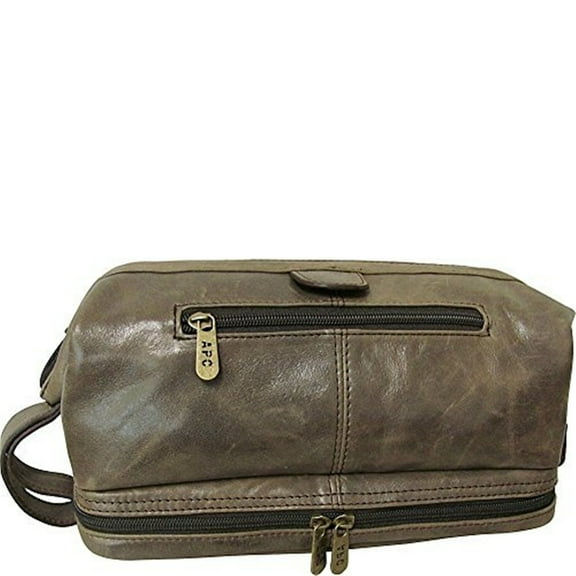 Amerileather 26-3 Amerileather Leather Toiletry Bag, Grey