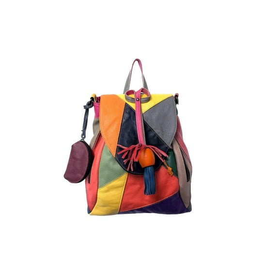 Amerileather Betsy Leather Backpack in Multi Color