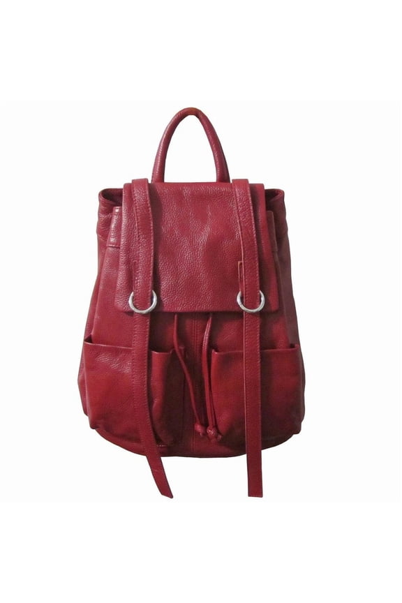 Chief Leather Backpack in Red Color