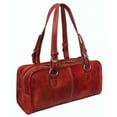 thumbnail image 1 of Amerileather Classy Belt Stitched Leather Satchel, 1 of 4