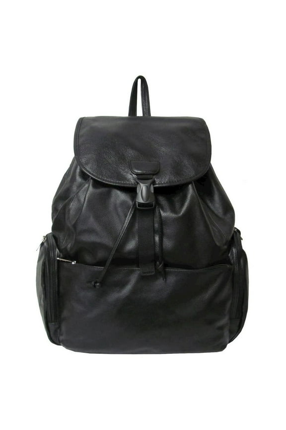 Jumbo Leather Backpack in Black Color
