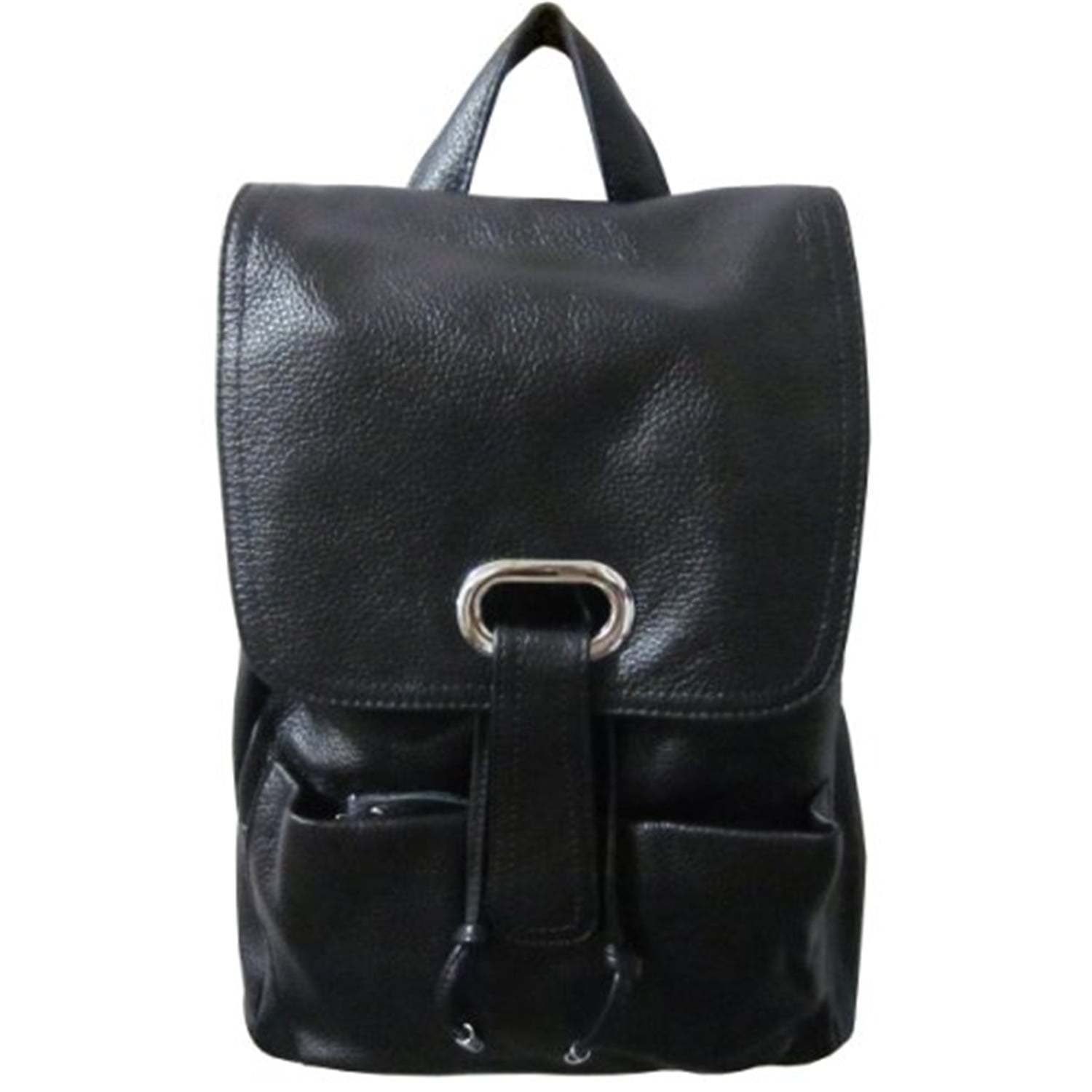 cheap real leather backpack with side pockets for bottles Soft Leather Shoulder Strap Backpack - Soft Leather Shoulder Strap Backpack - Brown, Size Regular