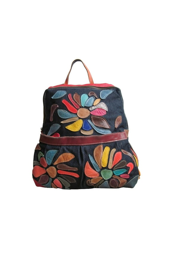 Mini-Carrier Leather Backpack in Multi Color