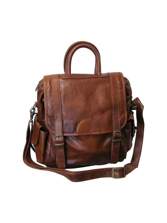 Leather Backpack 3 Way Convertible Women's Travel Bag Purse Shoulder Tote Bag-Color:Brown