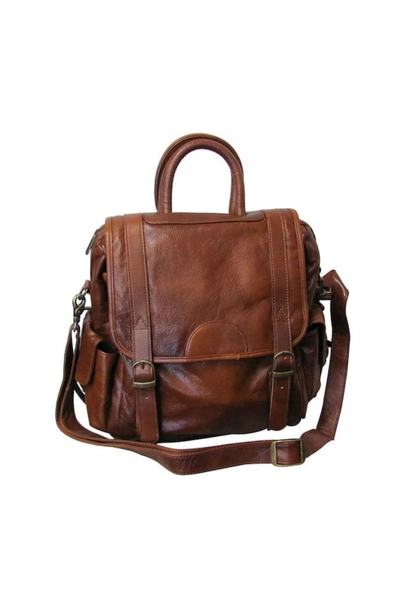 Three Way Leather Backpack in Brown Color