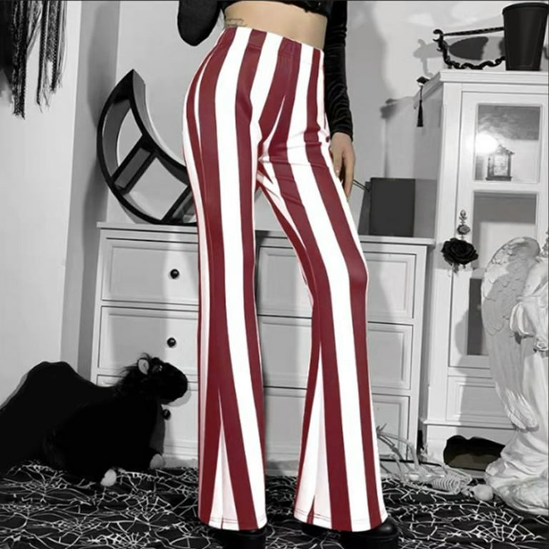 Amerimark Striped Pants,Black And White Stripped Bell Bottoms