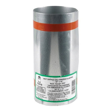 Amerimax 70410 Roll Valley Flashing, 10 ft OAL, 10 in OAW, Galvanized Steel