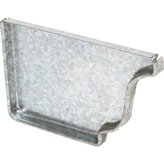 Amerimax 15205 4" Left Galvanized Steel Gutter End Cap