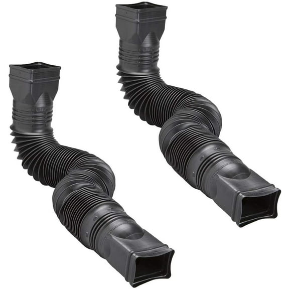 Amerimax 2-Pack Black Flexible Downspout Extension Gutter Connector Rainwater Drainage