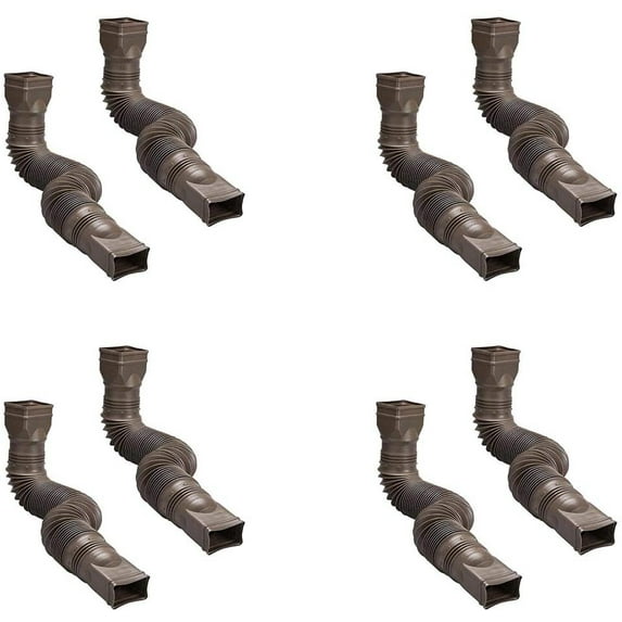 Amerimax 2-Pack Brown Flexible Downspout Extension Gutter Connector Rainwater Drainage Four Pack