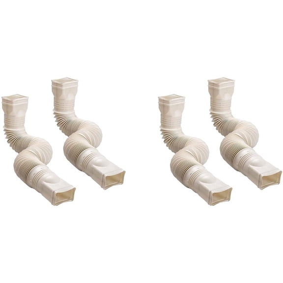 Amerimax 2-Pack Stone Flexible Downspout Extension Gutter Connector Rainwater Drainage Two Pack