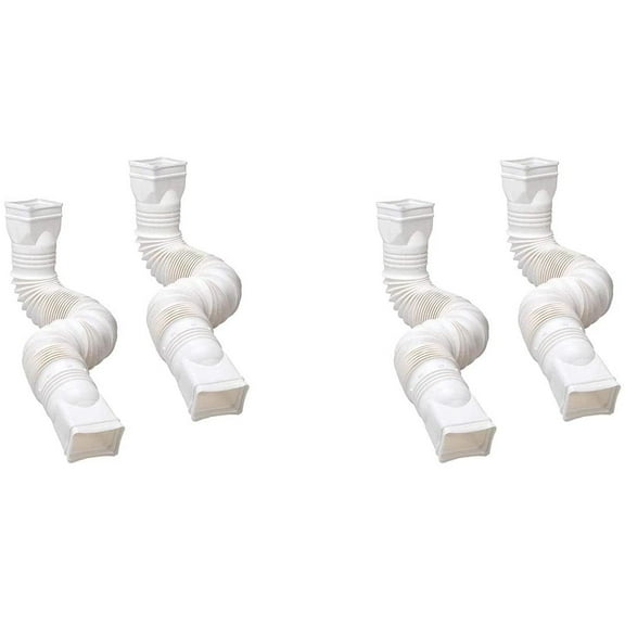 Amerimax 2-Pack White Flexible Downspout Extension Gutter Connector Rainwater Drainage Two Pack